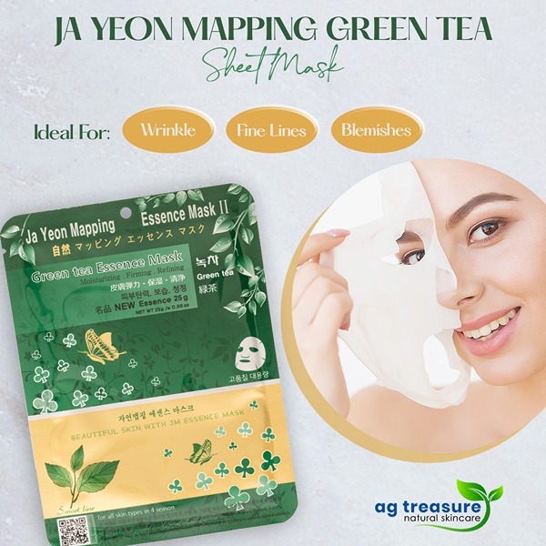 Face Sheet Mask | Ja Yeon Green Tea Sheet Mask | AG Treasure